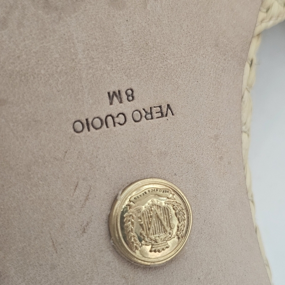 Veronica Beard Tia Slide Sandals Women's 8 Natural Preowned - Picture 8 of 14